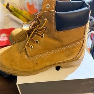 Timberland Kids Brown Boots with Black Collar
